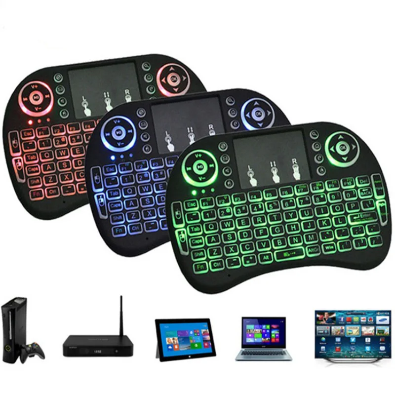 Ri i8 Беспроводная клавиатура BlackLight Мини Русский QWERTY английский тачпад мышь