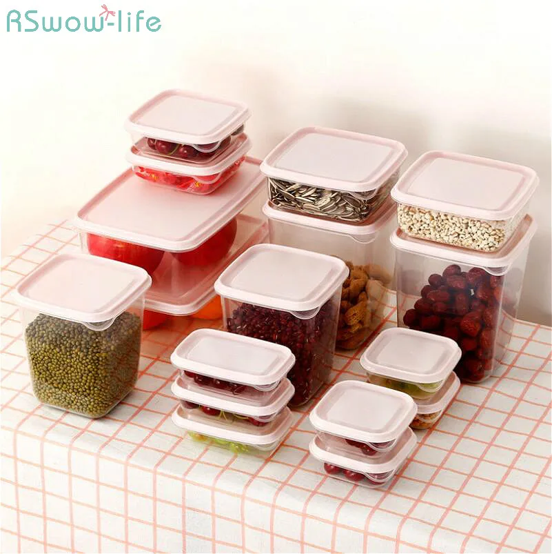 

17PCS/ Set Of Food Preservation Plastic Boxes Kitchen Supplies Refrigerators Organizer Container Storage Apply To Microwave Oven