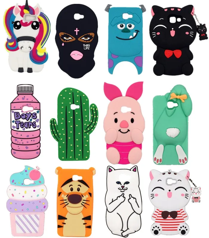 

Cute 3D Cartoon Unicorn cat Ice cream rabbit cactus bottle Soft Silicone Phone Case For Samsung Galaxy 2016 on 7 on7 J7 Prime