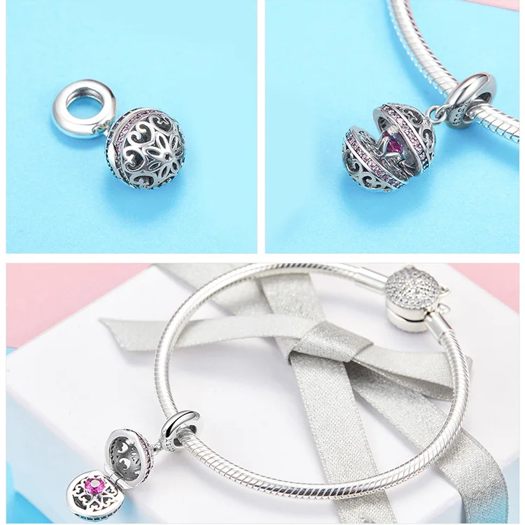 S925 серебро fit Pandora браслет DIY птица Единорог собака Бабочка Олень талисманы 925 синяя кристаллическая звезда Пингвин жесты бусины