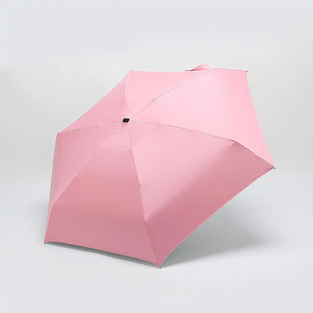 XIANGNAIZUI Mini Folded Pocket Umbrella Small Super Light Five-fold Umbrella Bag Umbrellas Windproof Folding Rain Umbrellas for Woman Kids Color : Black