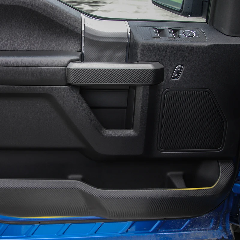 

SHINEKA Carbon Fibre Style Door Anti-kick Sticker Dirty Proof Sticker for Ford F150 2015+
