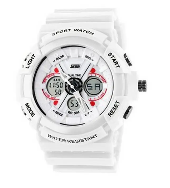 

LinTimes New Unisex Sport Watch Analog/Digital Water Resist Dual Time Multifunction Alarm Led Womens Mens Wristwatch