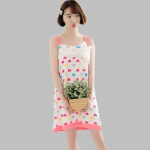 2016 New Cartoon nightgowns sleep clothes for women sleeveless female sleepwear sleepshirt summer dress girls nightdress A182