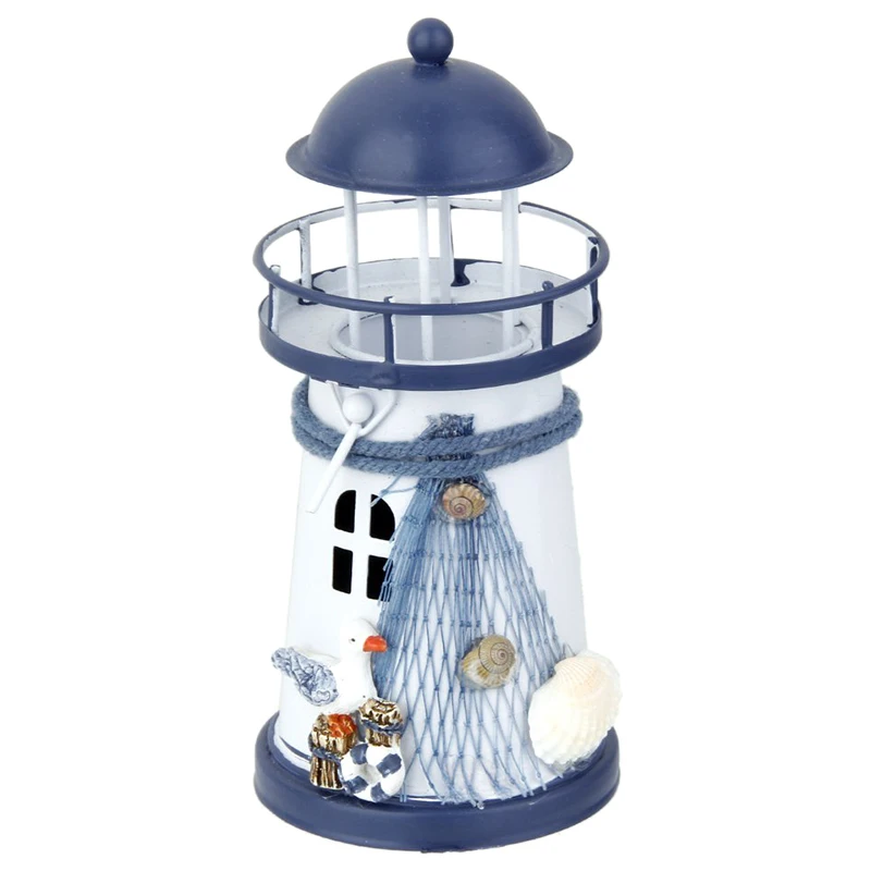 Eastern Mediterranean Style Candle Holders Vintage Iron Lighthouse