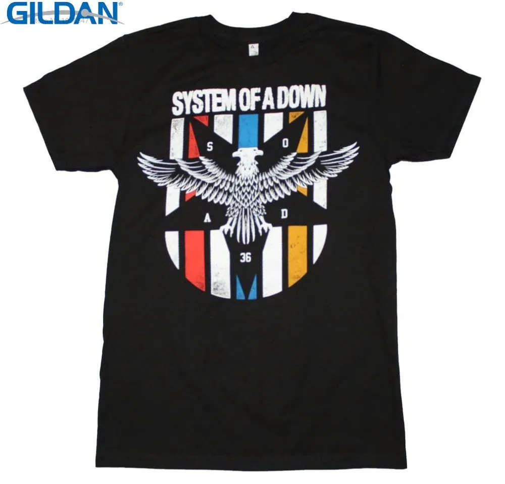 New Spring Summer Dress Casual Gildan System Of A Down Eagle Colors Men'S Crew Neck Short-Sleeve Printed Tee T shirt | Мужская