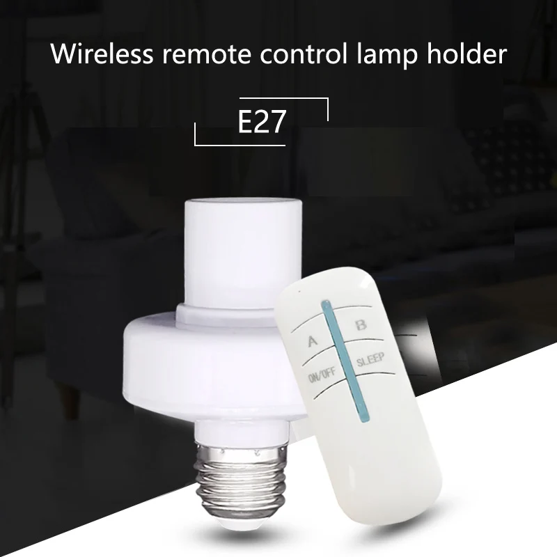 

Max 50W 30m E27 220V Screw Wireless Remote Control Light Lamp Bulb Holder Cap Socket Switch On Off Sleep
