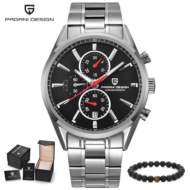 

PAGANI Fashion Luxury Brand Chronograph Men Sports Watches Waterproof Quartz Stainless Steel Steel Men's Watch Relogio Masculino