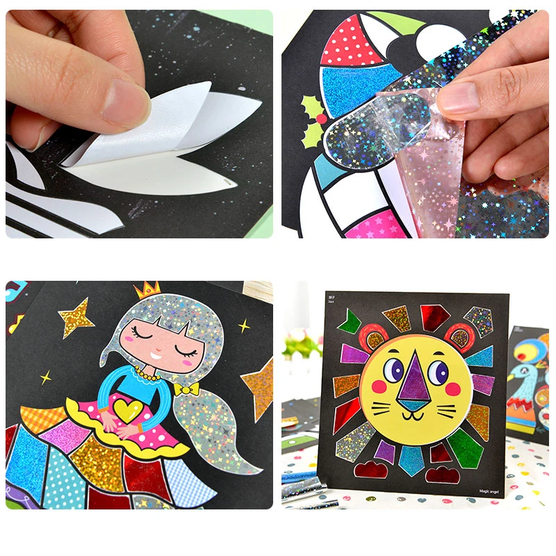  DIY Shimmer Starry Sky Colorful Starry Glitter Transfer Sticker Art kids puzzle creative education arts and crafts for kids 