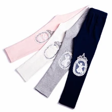 Детские хлопковые обтягивающие леггинсы с кружевом и жемчугом до колена для девочек, детские повседневные Леггинсы принцессы с принтом Ангела на осень и весну, одежда