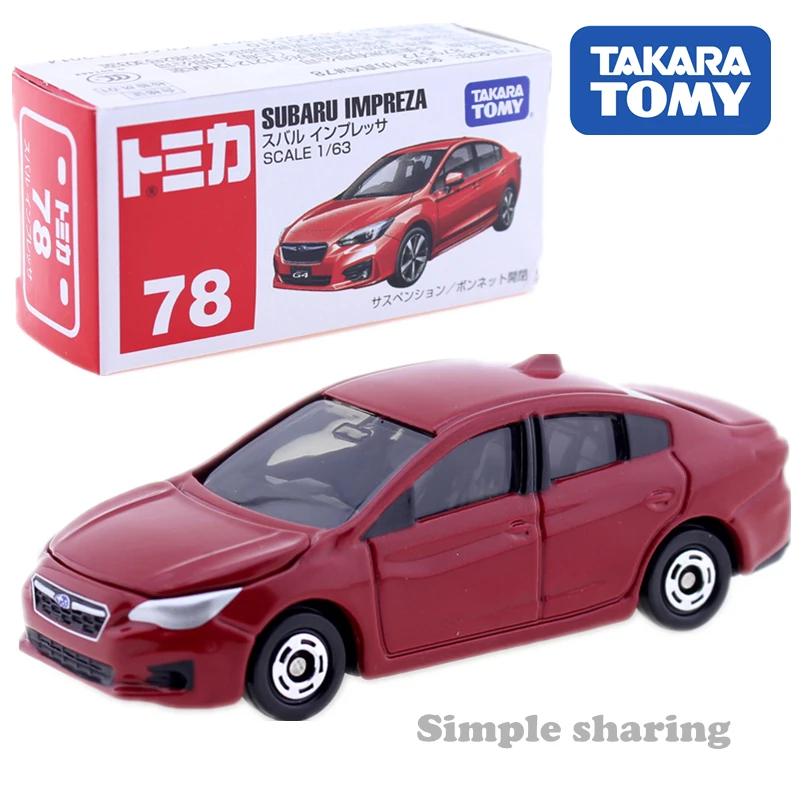 Takara TOMY TOMICA № 78 SUBARU IMPREZA набор моделей 1:63 миниатюрный литая машина забавные