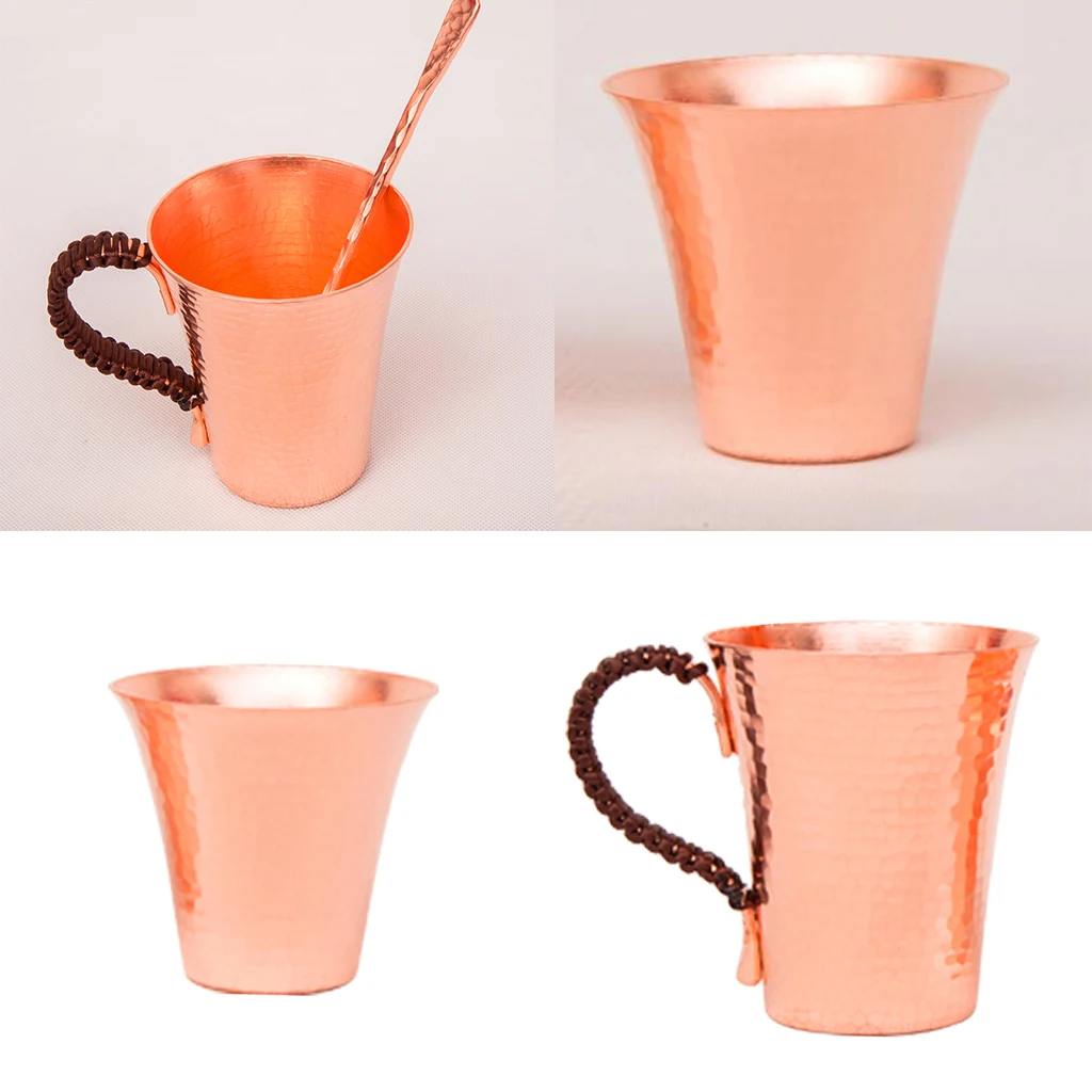 Moscow Mule Copper Mugs Solid Copper Drinking Cup for Moscow Mule Cocktail Wine Coffee Tea Drinks Beverage, 2 Sizes to Choose