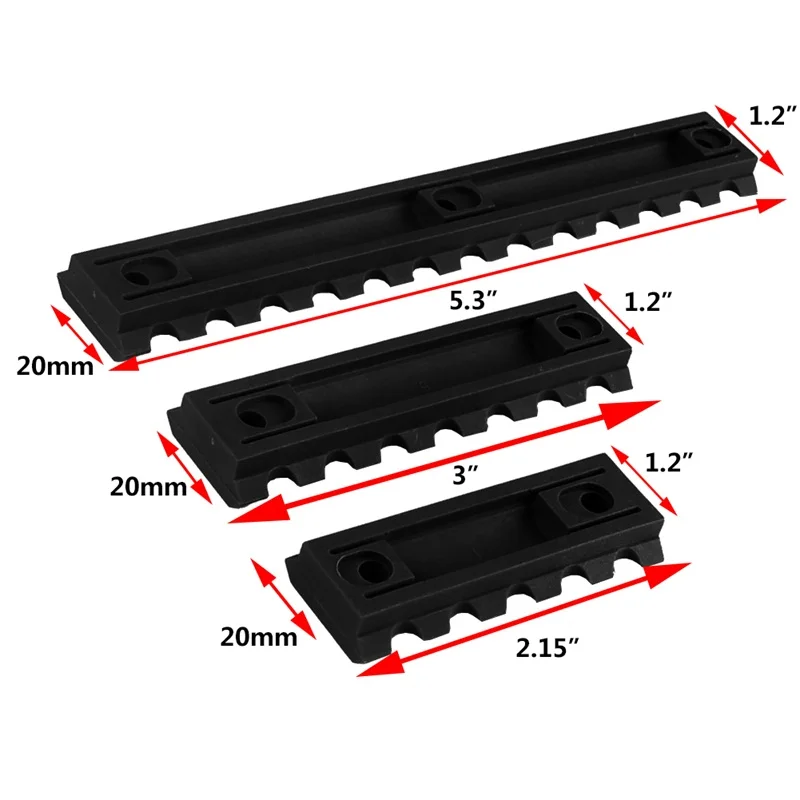 3 Sizes 2 5 Slot  3 7 Slot  5 13 slot Plastic Keymod Scope Mount (1)