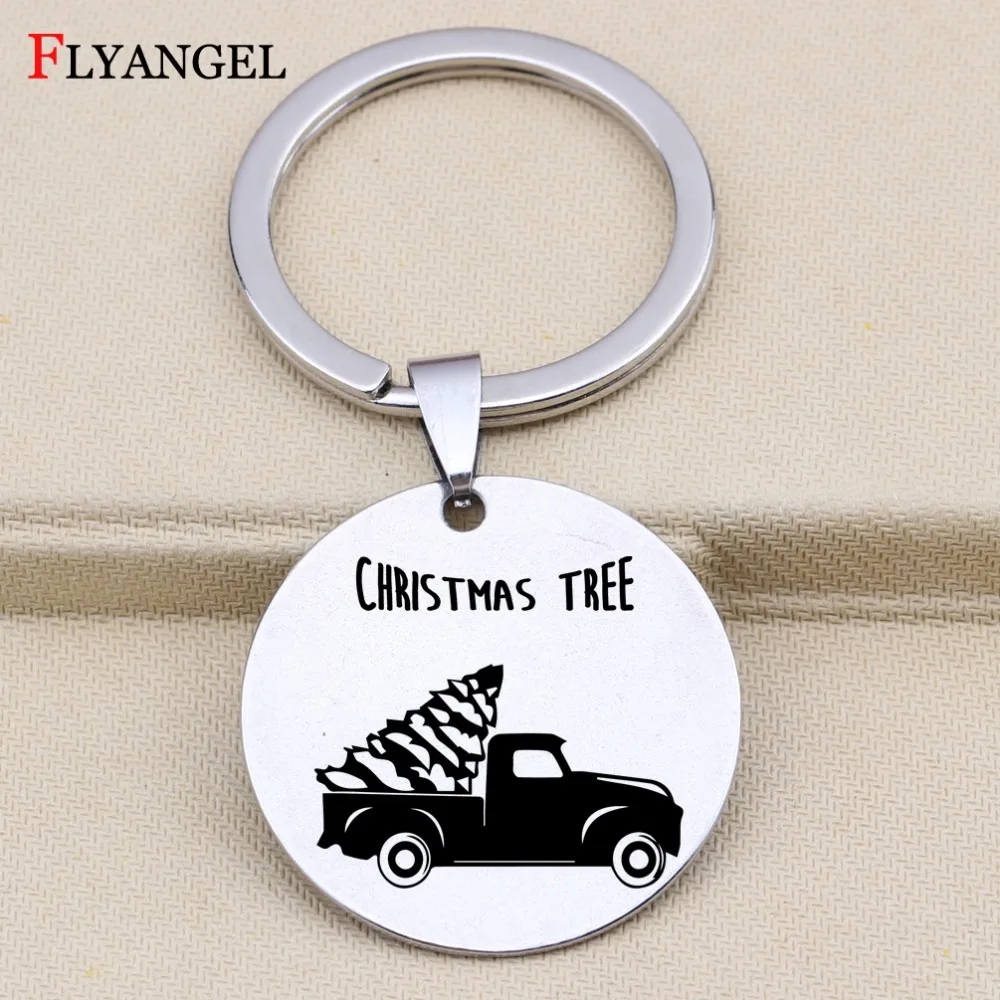 Us 395 41 Off2018 New Christmas Tree Keychain Fashion Creative Truck Design Christmas Elk Pendant Key Chain Jewelry Keyring Gifts For Family In
