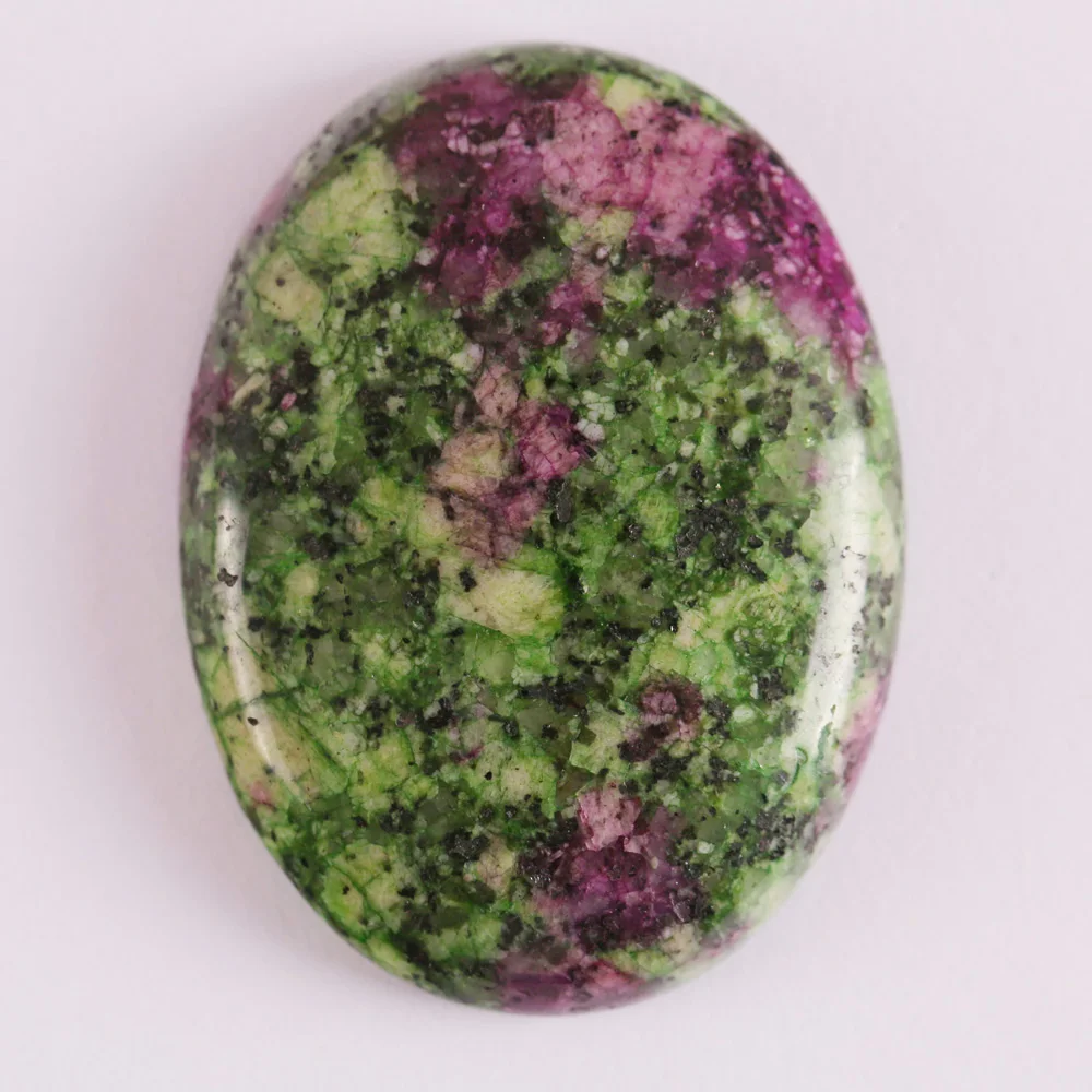 

40x30MM Red Green Zoisite Stone Oval Cabochon CAB GEM Jewelry Making 1PCS H079