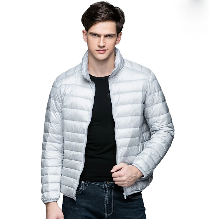 Koop Nieuwe Herfst Winter Man Eend Donsjack Ultra Licht Dunne Plus Size Lente Jassen Mannen Stand Kraag Bovenkleding Jas