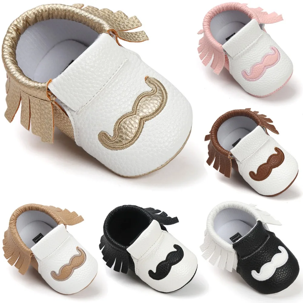 Baby Soft Leather Shoes Infant Moccasin Toddler Soft Sole Shoes With Anchor Newborn First Walker