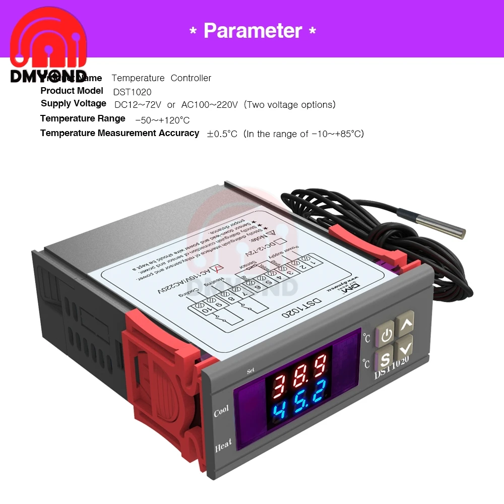 DST1020 AC 110-220V Цифровой термостат гигростат регулятор температуры влажности Регулятор термометр метр Замена STC-1000