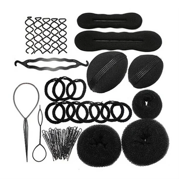 

1Set DIY Hair Styling Accessories Tools Magic Hair Braider Hair Bun Maker Clip Hairpins Roller Braid Twist Sponge Donut Curler 3
