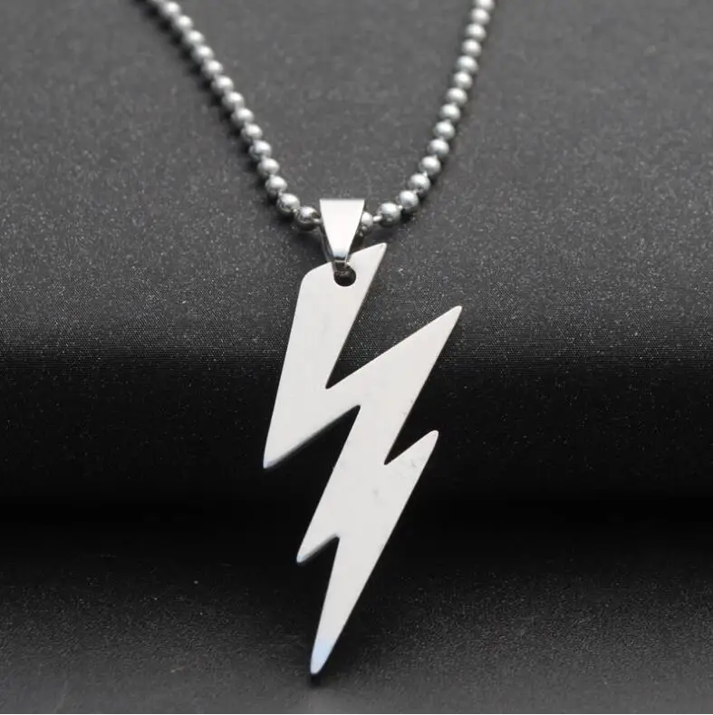 304 Stainless Steel Lightning Pendant Necklace Hot Sale Natural