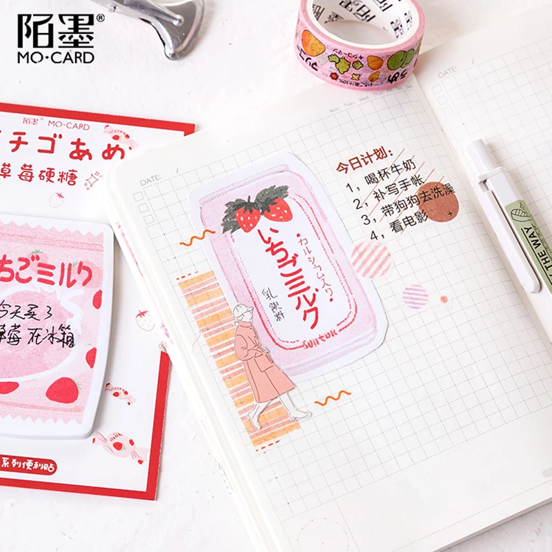 Mo. Card клубника вкус липкий блокнот для заметок бумага сообщение Примечание