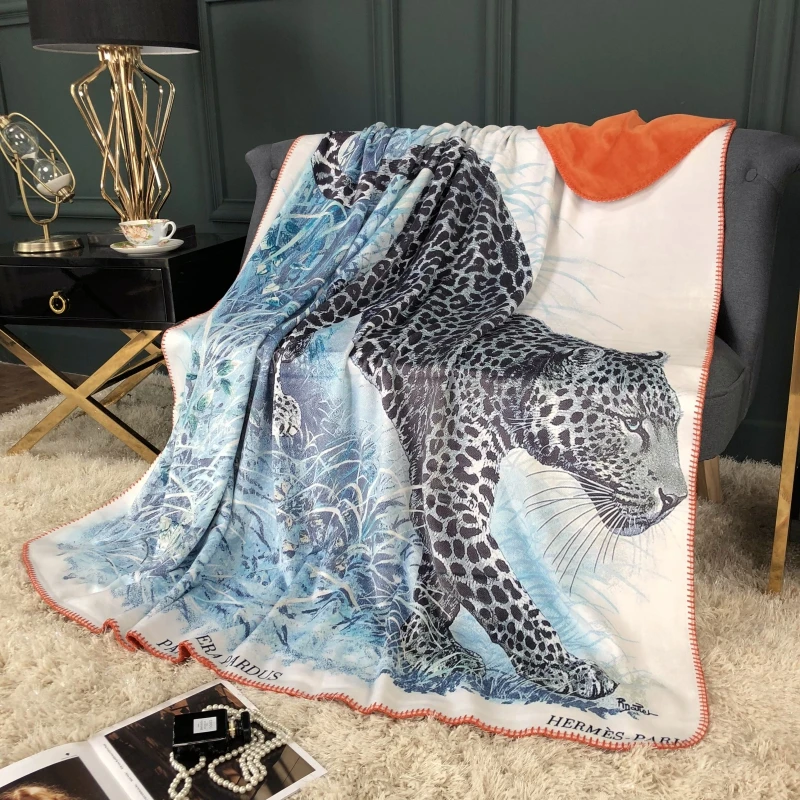 

Luxury European Leopard War Horse Digital Soft Fleece Fabric For Beds Travel Blanket Velvet Sofa Cover Summer Quilt Bedding Set