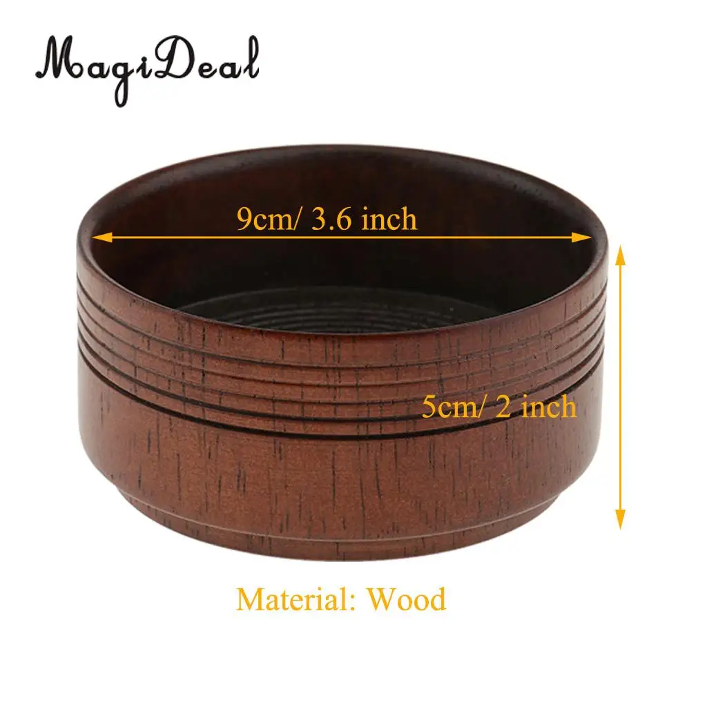 Natural Wooden Handle Shaving Brush + Wood Mug Cup Bowl Set for Men Barber