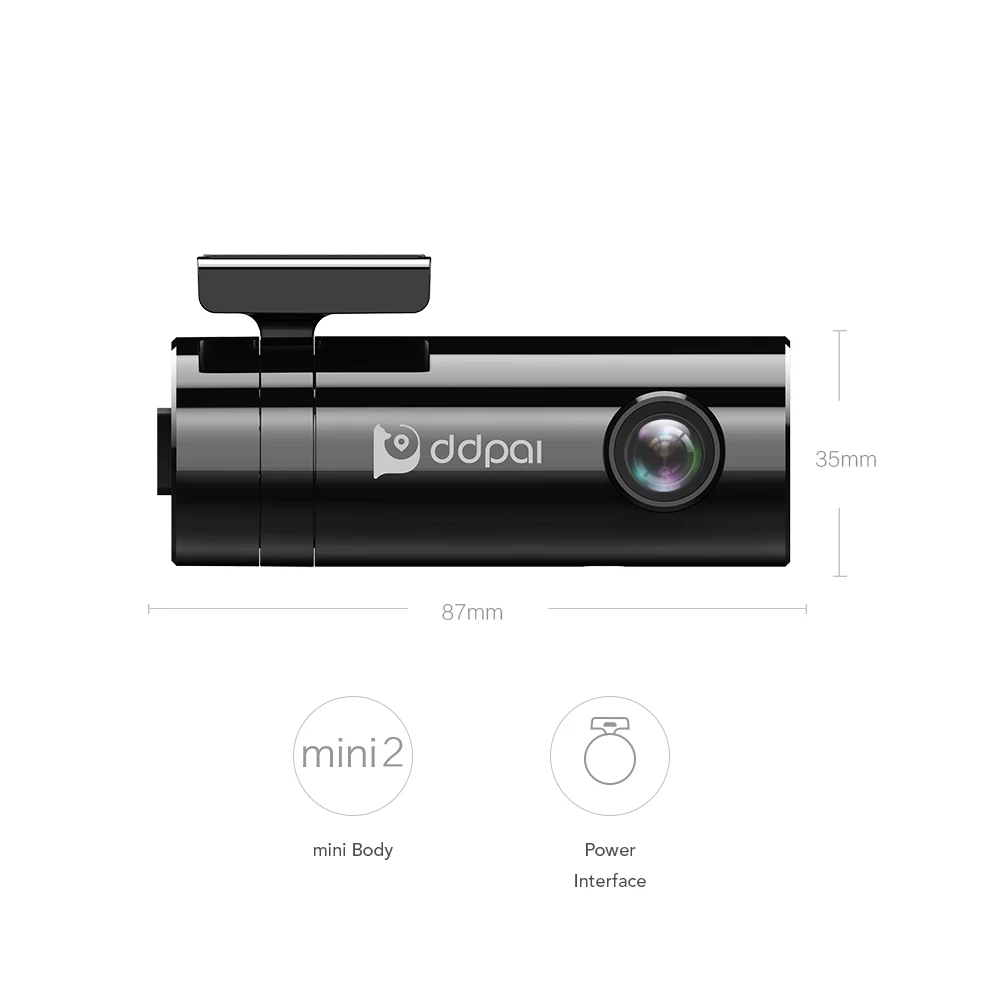Ddpai mini2 регистраторы 1440 P Full HD Запись автомобиля Камера поворотный объектив