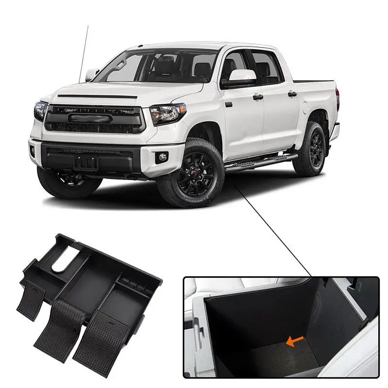 

Car Armrest Storage Box Center Console Container Organizer Tray For Toyota Tundra 2014 2015 2016 2017 2018 Interior Accessories