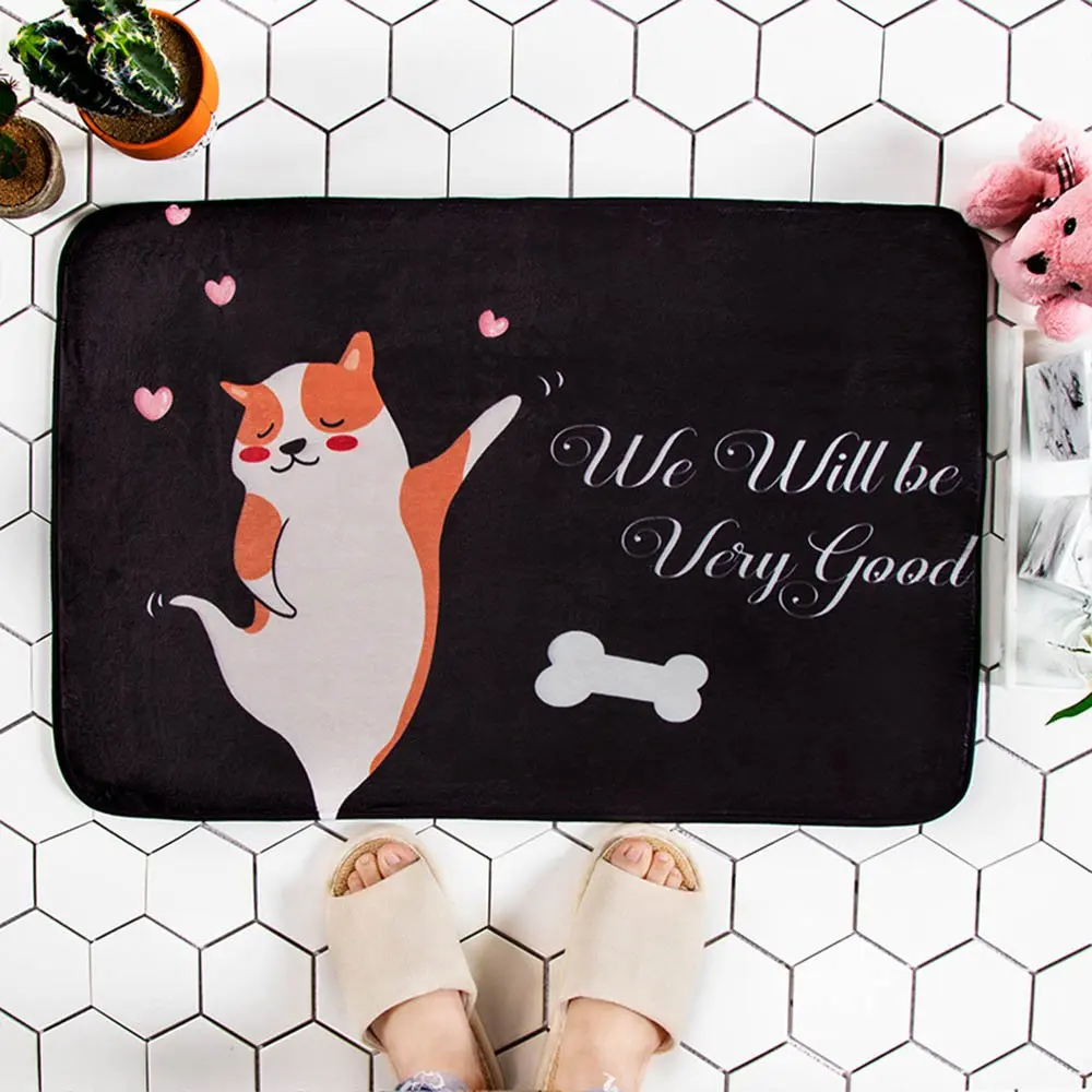 Cartoon Soft Kitchen Mat Absorption Bathroom Carpet Rug Home Living Room Kitchen Door Floor Mat for Toilet Non-slip