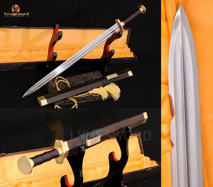 LYUESWORD ручная работа полный Китайский Меч Цзянь складные стальные острые лезвия
