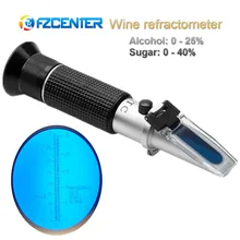 Handheld Refractometer 25-40% Sugar 0-25% Alcohol Concentration Optical Wine Content Meter Mini ATC Measuring Tester Handheld Refractometer 25-40% Sugar 0-25% Alcohol Concentration Optical Wine Content Meter Mini ATC Measuring Tester