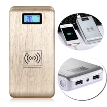 12000mAh Power Bank With Qi Wireless Charger Dual Smart USB Port External Mobile Battery Charger Pack High Capacity Powerbank