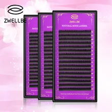 Zwellbe индивидуальное наращивание ресниц 16 рядов/Чехол Профессиональные Накладные норковые ресницы натуральные ресницы maquiagem cilios