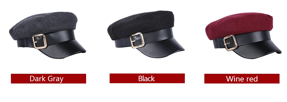Дизайн темно-синий военный стиль шляпа для женщин Имитация шерсти теплые толстые женские Восьмиугольные шляпы кепка газетчика береты высокого качества