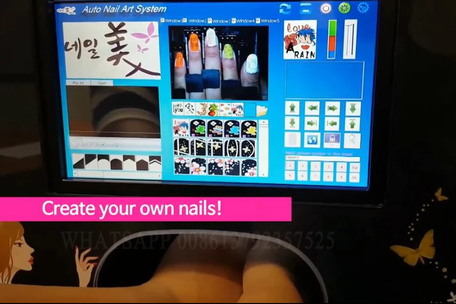 Обновленный принтер для ногтей с поддержкой Wi-Fi bluetooth Загружайте фотографии с телефона 5 ногтей и 3 цветов вместе