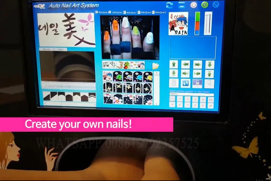Impressora de Unhas Atualizada com Wifi Fotos do Telefone Pregos e 3 Nova Suporte Bluetooth Carregar 5 Flores Impressão Juntos 2022 3 Cheap Equipamento de unhas artísticas