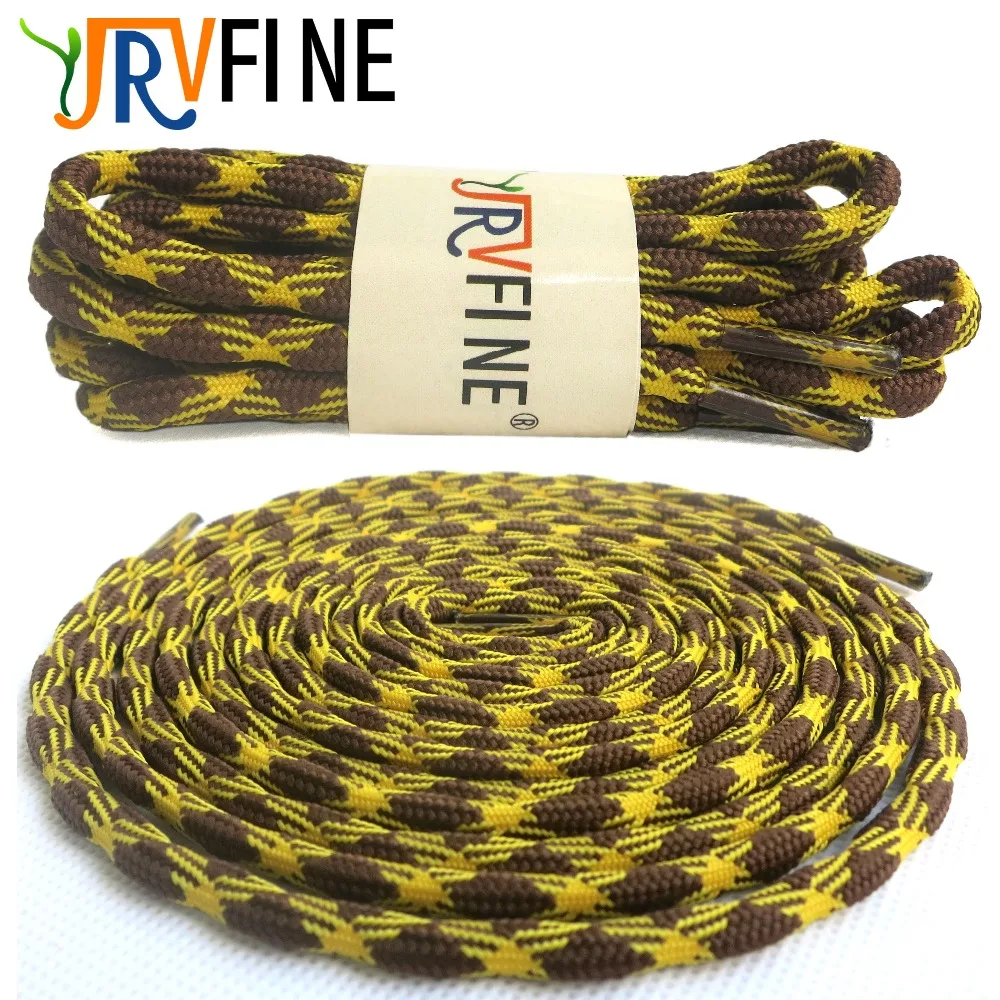 YJRVFINE 1 Pair Brand Wear resistant Outdoor Shoe laces Climbing ShoeLaces Yellow & Brown Round