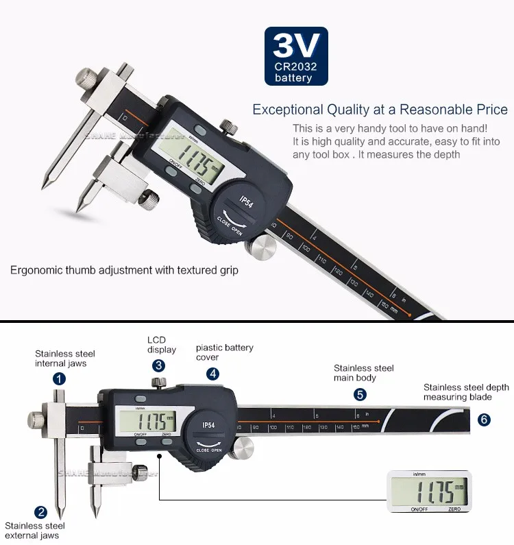 Электронный цифровой штангенциркуль из нержавеющей стали 5-150 мм Цифровой центр дистанционный суппорт paquimetro цифровой микрометр