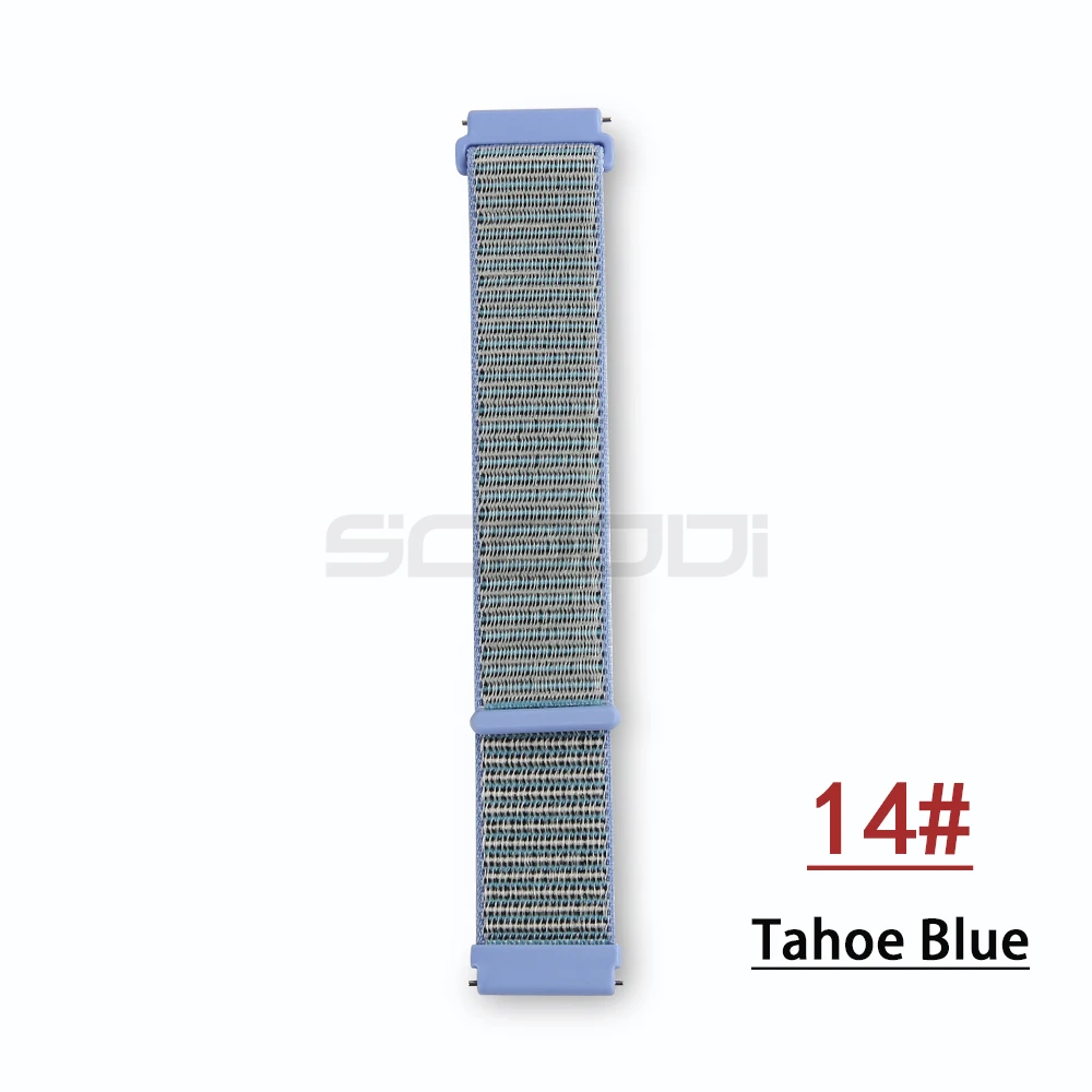 20 мм ремешок для часов для samsung Galaxy Watch Active Band gear спортивный ремешок нейлоновая петля тканый ремешок для samsung Classic S2 ремешок для часов - Цвет: Tahoe Blue