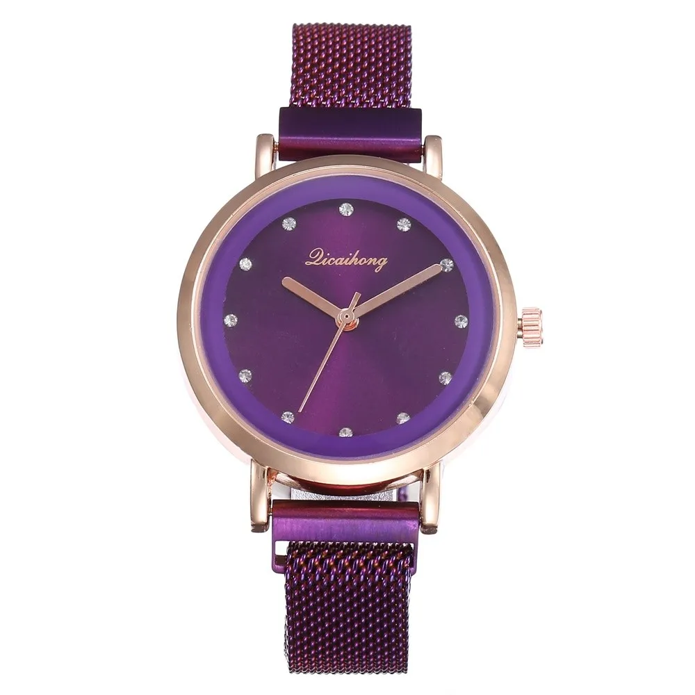 

Luxury Montre Fashion Trend Gold Blue Women Watches Mesh Belt Magnet Buckle Round Shell Ladies Quartz Wrist Watch Reloj Mujer *A