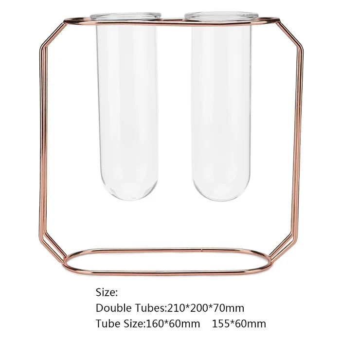 Доступная Lluxury 1 комплект в скандинавском стиле стеклянная железная ваза для художественного творчества розовое золото цеометрическая форма цветочный горшок для дома Свадебные украшения Аксессуары - Цвет: F