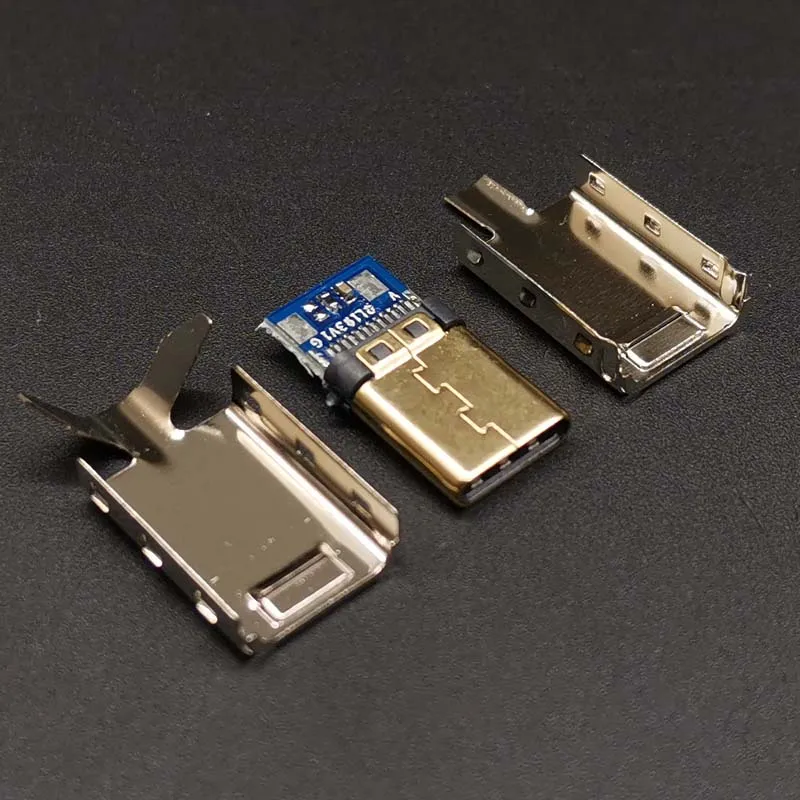 5 компл. 24 К позолоченный USB2.0 TYPE-C вилка сварочная проволока типа с IC резистор двухсторонний штекер+ оболочка 3 в 1