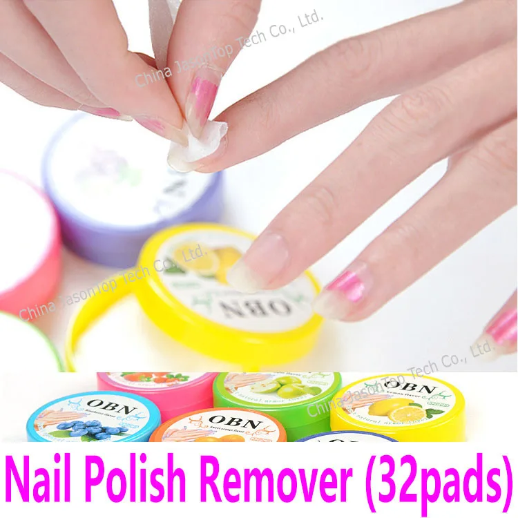 32 pads Scented Nail Polish Remover in 6 Fruit Flavors Aroma Nonwoven