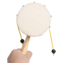 Детская встряхиватель деревянная погремушка барабан ударный ручной детский музыкальная игрушка в подарок 95AE