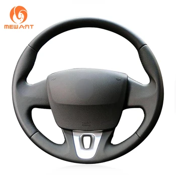 

MEWANT Black Artificial Leather Steering Wheel Cover for Renault Megane 3 Scenic 3 Kangoo 2 Kangoo Maxi Samsung SM3 Nissan NV250