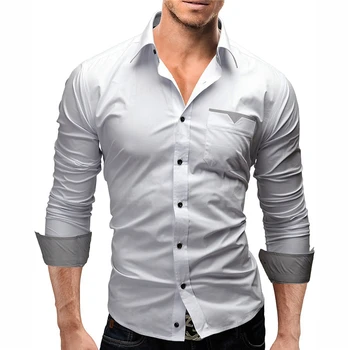 

Camisa Masculina Fashion Men Shirt 2018 New Brand Casual Long-Sleeved Chemise Homme High Quality Slim Plaid Dress shirt XXXL