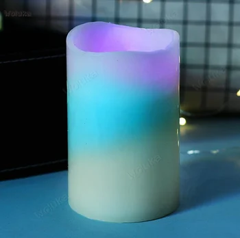 

Colorful Discoloration Candle candlelight dinner proposal birthday confession Romantic prop led remote control candle CD50 W02