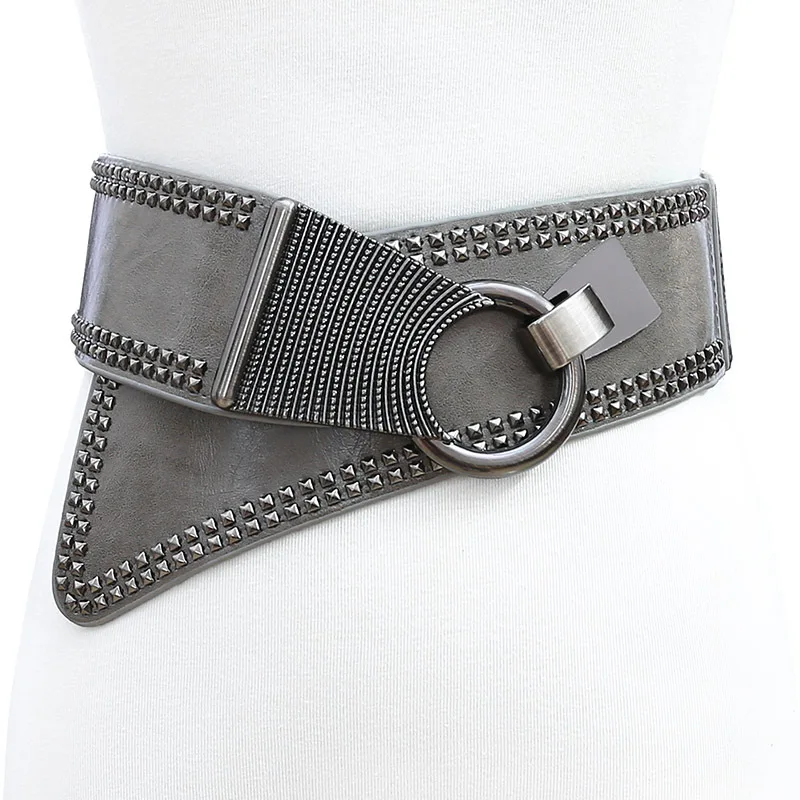 

Female Cummerbund Slant Elastic Wide Waist Belts For Woman Women's Waistband Decoration Corset Belt Retro Punk Ceinture Corset