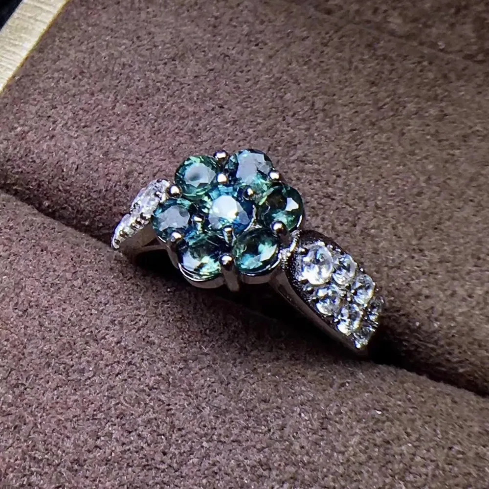 Кольцо женское из серебра 925 пробы с сапфировым камнем 3 мм|Кольца| |